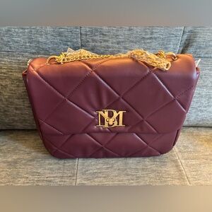 Badgley Mischka Plum Crossbody/ Shoulder quilted bag NWT